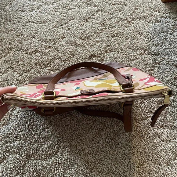 Fossil Women's Mother's Day Large Shopper Tote Pink Floral - Picture 7 of 11